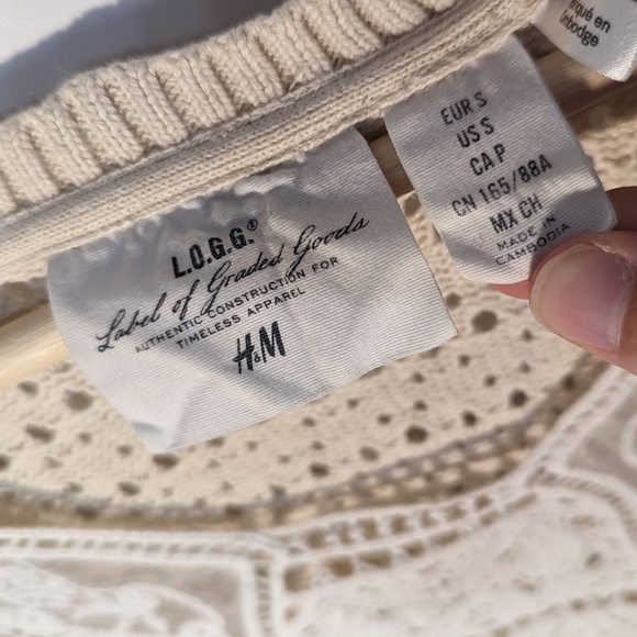 L.O.G.G Cream Knit Bohemian Cotton Shirt - Picture 2 of 5